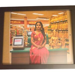 Hindu Goddess Lakshmi in a Glass Front Frame 8x10 Picture AI wall